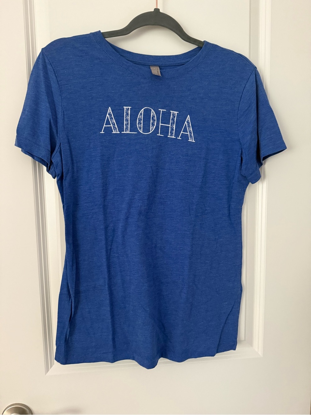 Next Level Apparel Blue ALOHA Short Sleeve Tee